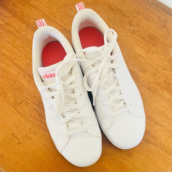 🌱 ADIDAS Sz 37 1/3 “Neo Advantage” White Pink Sneaker Shoe - Picture 6 of 11
